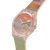 Analoge Swatch-Armbanduhr mit transparentem Gehäuse, mehrfarbigem Armband und gelbem Blitz