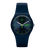 Swatch Originals Large Herrenuhr mit blauem Armband, dunklem Zifferblatt, Datum (WED 29)