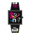 Unisex-Armbanduhr mit schwarzem, quadratischem Gehäuse und mehrfarbigem Zifferblatt