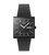 Herrenarmbanduhr Swatch mit schwarzem Biokeramikarmband und quadratischem Zifferblatt