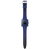 Swatch Armbanduhr mit blauem Armband, rechteckigem Zifferblatt und freiem Zeigerbild