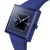 Swatch Square-Armbanduhr mit blauem Gehäuse und blauem Armband, rechteckiges Display