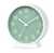 Réveil JVD avec cadran vert, chiffres blancs et boîtier blanc
