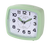 Réveil analogique vert avec cadran blanc, chiffres arabes, aiguilles et éclairage, JVD