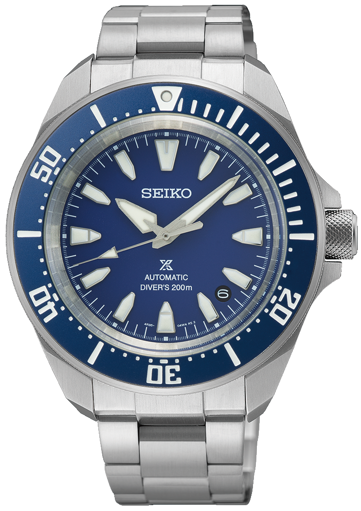 Montre homme avec cadran bleu et bracelet en acier inoxydable, lunette tournante, automatique