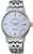 Montre automatique avec cadran bleu, boîtier en acier inoxydable argenté et bracelet en métal