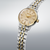 SEIKO Presage Armbanduhr mit goldfarbenem Zifferblatt, Datum bei 6, Edelstahlband