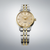 SEIKO Presage Armbanduhr mit goldfarbenem Zifferblatt und zweifarbigem Edelstahlarmband
