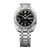 Bracelet de montre pour homme avec cadran noir, lunette avec échelle de minutes, bracelet en acier inoxydable