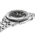 Bracelet de montre pour homme - boîtier en acier inoxydable avec lunette cannelée et couronne, cadran noir