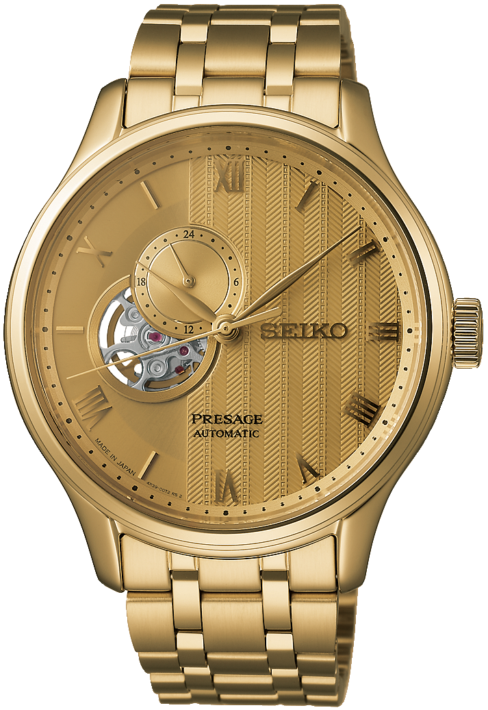 Montre homme avec cadran doré et bracelet en métal doré