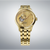 Montre automatique dorée pour homme avec bracelet en métal et cadran doré