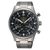 Seiko Herrenchronograph mit Stahlarmband, schwarzem Zifferblatt und Chronograph-Totalisatoren