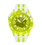 Swatch Herrenarmbanduhr mit gelbem Zifferblatt, leuchtenden Zeigern und weißem Armband