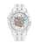 Swatch Scubaqua Armbanduhr in Weiß mit leuchtenden Indexen und farbigen Zeigern