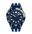 Swatch Taucher-Armbanduhr mit blauem Zifferblatt, weiß markierten Minutenindizes