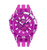 Swatch Taucherarmbanduhr für Damen, violettes Gehäuse, silberfarbene Lünette und Indexe