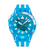 Blaue Armbanduhr mit Bioceramic-Gehäuse, leuchtenden Zeigern und weißen Indizes