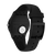 Herrenarmbanduhr in Seitenansicht: schwarzes Gehäuse, schwarze Rückseite und schwarzes Silikonband