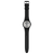 Herrenarmbanduhr mit schwarzem Silikonband und rundem silbernen Zifferblatt mit goldenen Markern