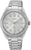 Montre bracelet homme avec bracelet en acier inoxydable argenté et cadran blanc, 20 bars
