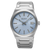 Seiko Herrenarmbanduhr mit blauem Zifferblatt, Datumsfenster und Edelstahlarmband