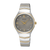 Damenarmbanduhr mit silberfarbenem Armband, grauem Zifferblatt, Diamant-Indizes, Quarz