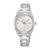 Seiko Damenarmbanduhr mit silbernem Edelstahlarmband und hellem Zifferblatt