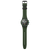 Olivgrünes Kunststoffarmband mit Chronograph-Armbanduhr, schwarzes Zifferblatt