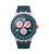 Swatch Chronographen-Uhr aus Kunststoff, blaugrünes Zifferblatt, rosa Akzenten, Armband