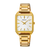 Seiko Damenuhr mit goldfarbenem Metallarmband und eckigem Zifferblatt