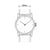 Dessin de montre pour homme avec cadran blanc, bracelet en cuir ; largeur 22 mm
