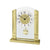 Horloge de table avec balancier, boîtier doré et verre minéral, cadran blanc, affichage rond