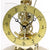 Horloge de table dorée avec mouvement squelette, cadran rond et aiguilles