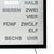 Cadran d'horloge murale LED découpé avec champ de mots argenté et mots lumineux, cadre noir.