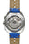 Bracelet montre avec fond de boîtier transparent et bracelet en cuir marron avec rivets