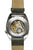 Montre homme avec fond transparent et bracelet bicolore en cuir