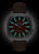 Montre homme avec bracelet en cuir marron foncé, boîtier argenté et index luminescents