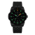 Montre homme avec cadran noir, bracelet en acier inoxydable noir et index luminescents