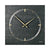 Horloge murale avec cadran rond en ardoise naturelle, aiguilles et index dorés