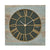 Horloge murale avec boîtier en bois, cadran gris foncé et design laqué doré
