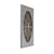 Horloge murale avec boîtier en bois, profondeur étroite ; motif laser ovale sur le devant