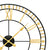 Horloge murale AMS en quartz, détail de la bague des chiffres et des aiguilles avec centre de cadran noir