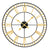 Horloge murale AMS en quartz, Ø80 cm, cadre noir, chiffres et aiguilles dorés