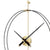 Horloge murale avec anneau en métal noir, centre doré et aiguilles noires