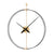 Horloge murale avec suspension dorée, cadre noir et cadran doré