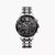 Herren-Chronograph mit schwarzem Zifferblatt, Edelstahlarmband und Saphirglas