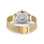 Thomas Sabo Uhr-Rückseite mit geprägtem Logo und goldfarbenem Milanaise-Armband
