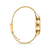Goldfarbene Damenuhr mit rundem Gehäuse und Milanaise-Armband, Seitenansicht