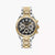 Damen-Armbanduhr mit schwarzem Zifferblatt, Chronographen-Subdials und Zirkonia-Indizes
